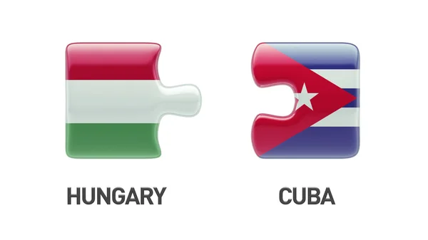 Cuba Hungría Puzzle Concepto — Foto de Stock
