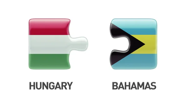 巴哈马匈牙利拼图概念 — 图库照片