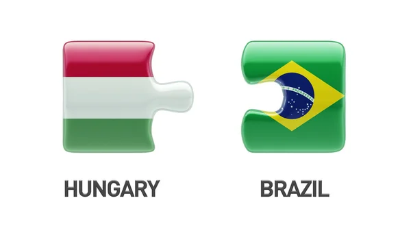 Brazilië Hongarije puzzel Concept — Stockfoto