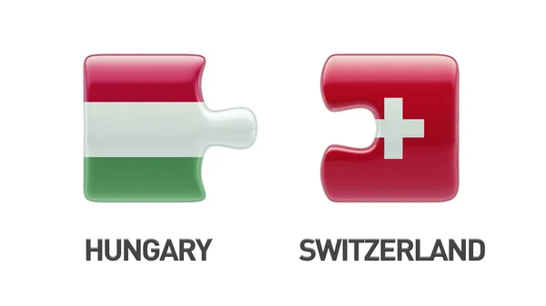 Switzerland Hungary  Puzzle Concept — Stock Photo, Image