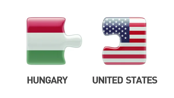 米国ハンガリー パズル コンセプト — ストック写真