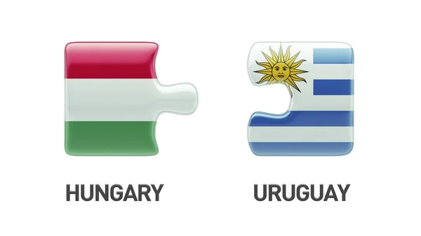 乌拉圭匈牙利拼图概念 — 图库照片