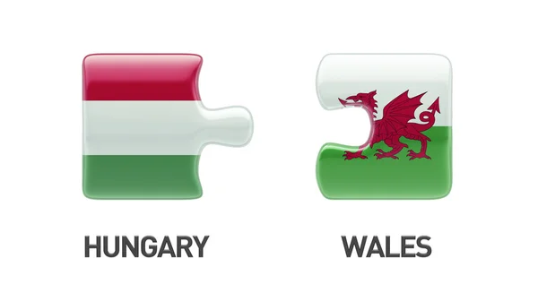 Wales Hungary  Puzzle Concept — Stock Photo, Image