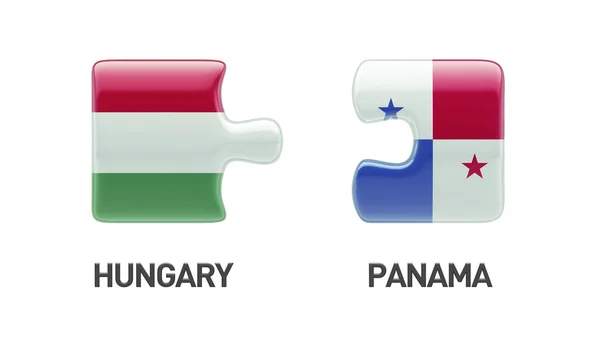 Panamá Hungría Puzzle Concepto — Foto de Stock