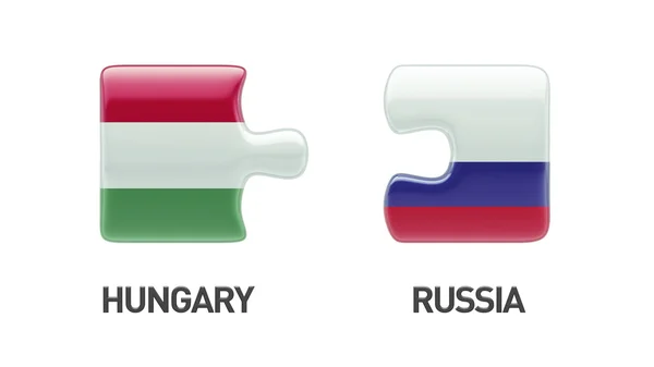 Oroszország Magyarország nehézség koncepció — Stock Fotó