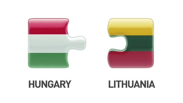 Lithuania Hungary  Puzzle Concept — Stock Photo, Image