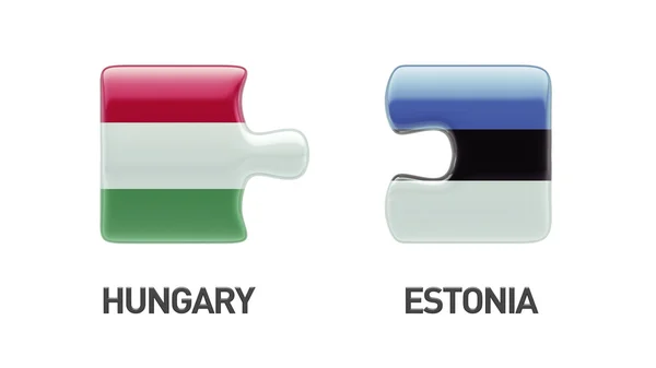 Estonia Hungary  Puzzle Concept — Stock Photo, Image