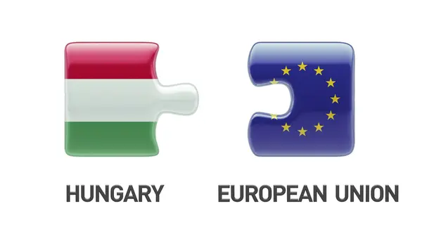 Europese Unie Hongarije puzzel Concept — Stockfoto