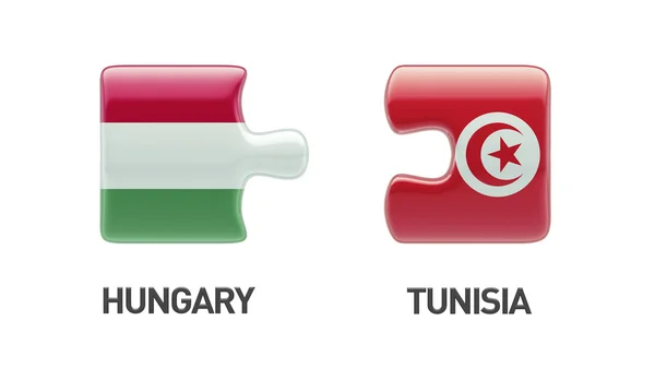 Túnez Hungría Puzzle Concepto — Foto de Stock