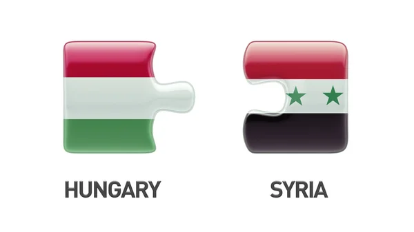 Syrië Hongarije puzzel Concept — Stockfoto