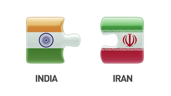 Iran Hindistan bulmaca kavramı — Stok fotoğraf