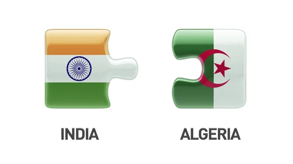 Algeria India  Puzzle Concept — Stock Photo, Image