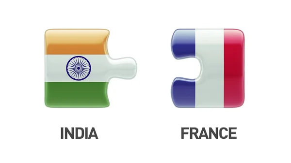 França Índia Puzzle Concept — Fotografia de Stock