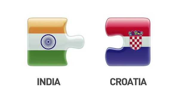 크로아티아 인도 퍼즐 개념 — 스톡 사진