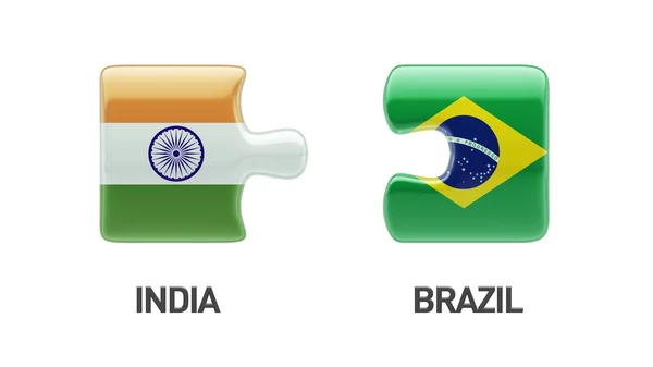 Brasil India Puzzle Concepto —  Fotos de Stock