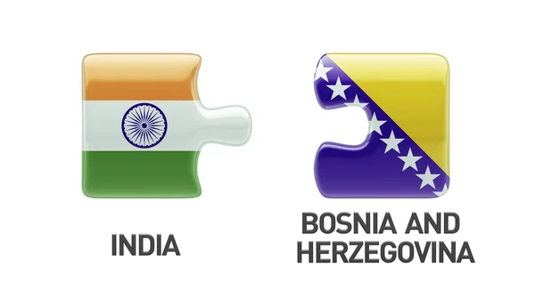 Bosnia and Herzegovina India Puzzle Concept — Stock Photo, Image