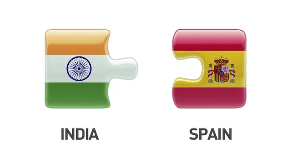 Spain India  Puzzle Concept — Stock Photo, Image