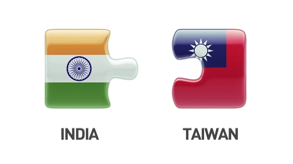 Taiwan India concetto di puzzle — Foto Stock