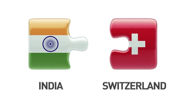Schweiz Indien pussel koncept — Stockfoto