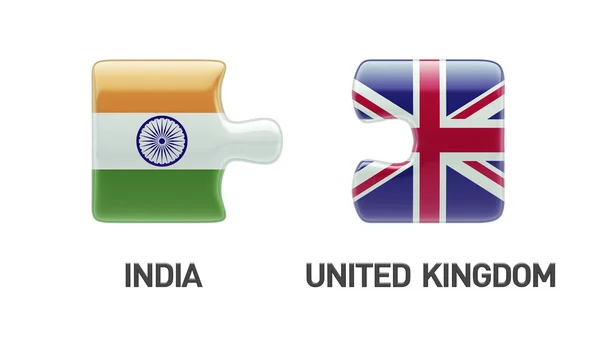 Reino Unido Índia Puzzle Concept — Fotografia de Stock