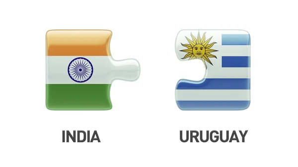 Uruguay India  Puzzle Concept — Stock Photo, Image
