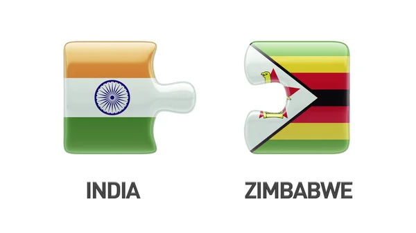 Zimbabwe India Concetto di puzzle — Foto Stock