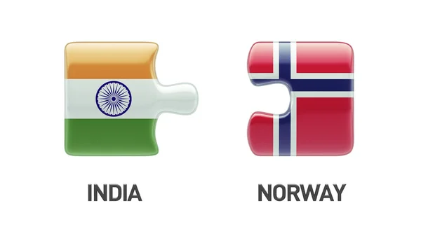 挪威印度拼图概念 — 图库照片