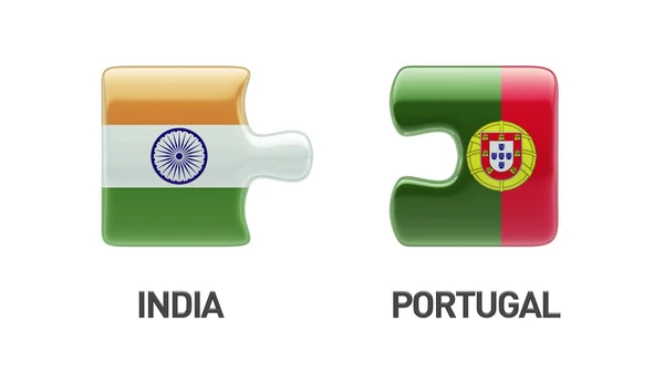 Portugal-Indien-Puzzle-Konzept — Stockfoto