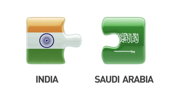 Σαουδική Αραβία Ινδία παζλ έννοια — Φωτογραφία Αρχείου