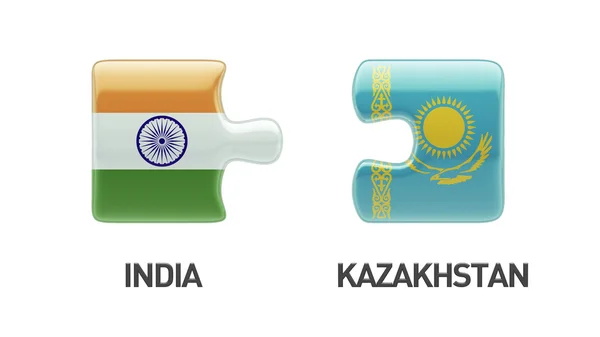 Kazakhstan India  Puzzle Concept — Stock Photo, Image