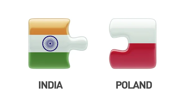 Polen Indien Puzzle-Konzept — Stockfoto