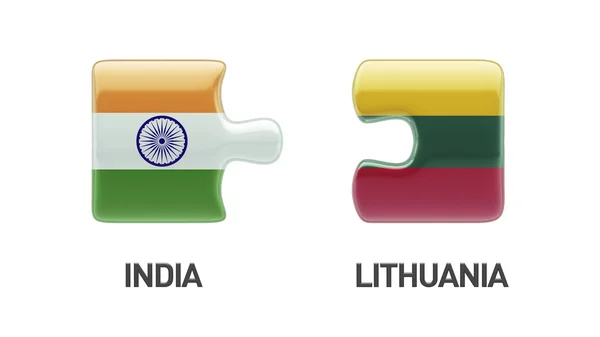 Lithuania India  Puzzle Concept — Stock Photo, Image