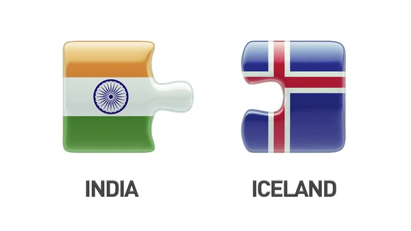 Iceland India  Puzzle Concept — Stock Photo, Image