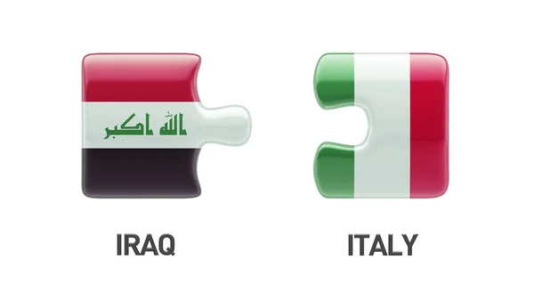 Italy Iraq  Puzzle Concept — Stock Photo, Image