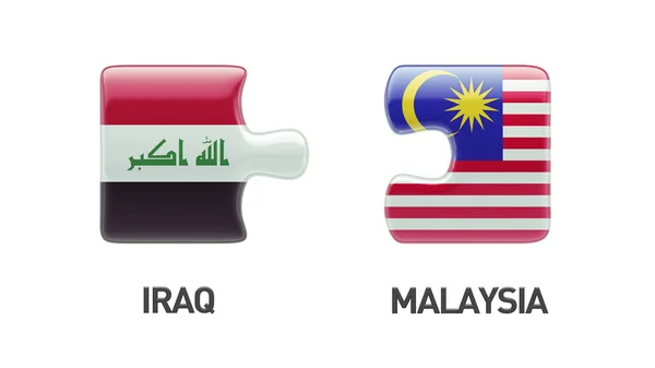 Malasia Iraq Puzzle Concepto — Foto de Stock