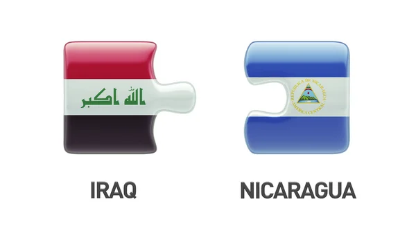 尼加拉瓜伊拉克拼图概念 — 图库照片