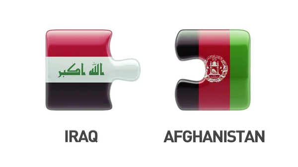 Afganistán Iraq Puzzle Concepto — Foto de Stock