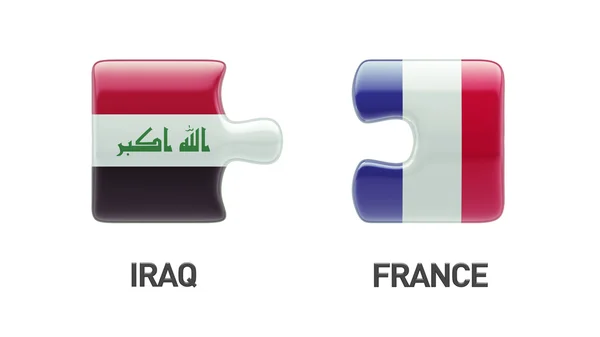 France Iraq  Puzzle Concept — Stock Photo, Image