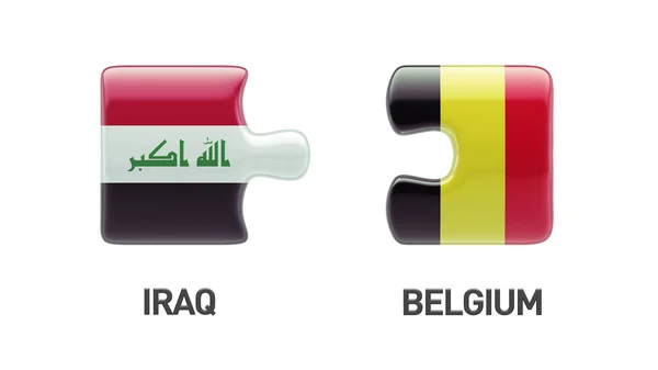 比利时伊拉克拼图概念 — 图库照片