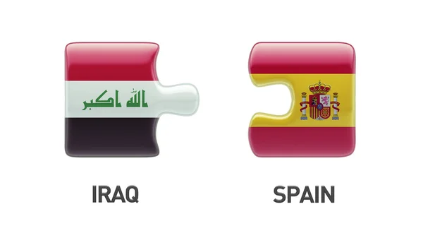 Spain Iraq  Puzzle Concept — Stock Photo, Image