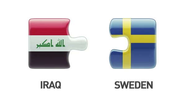 瑞典伊拉克拼图概念 — 图库照片