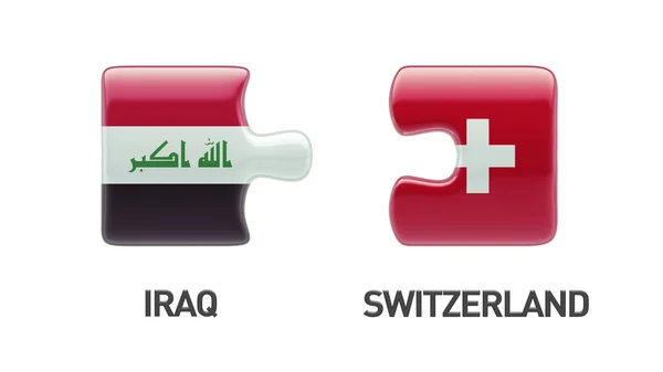 Švýcarsko Irák logická koncepce — Stock fotografie