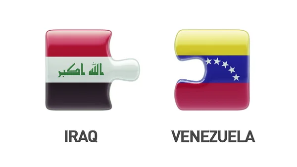 Venezuela Irak Puzzle Concept — Photo