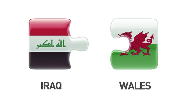 Konsep Puzzle Wales Irak — Stok Foto
