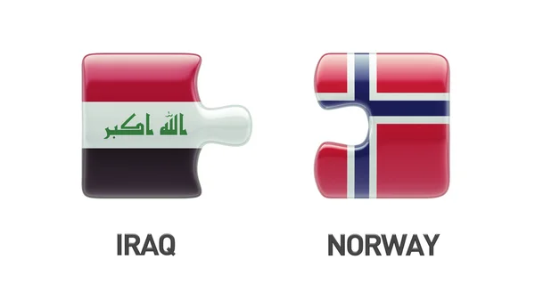 挪威伊拉克拼图概念 — 图库照片