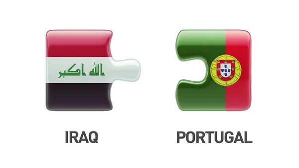 葡萄牙伊拉克拼图概念 — 图库照片