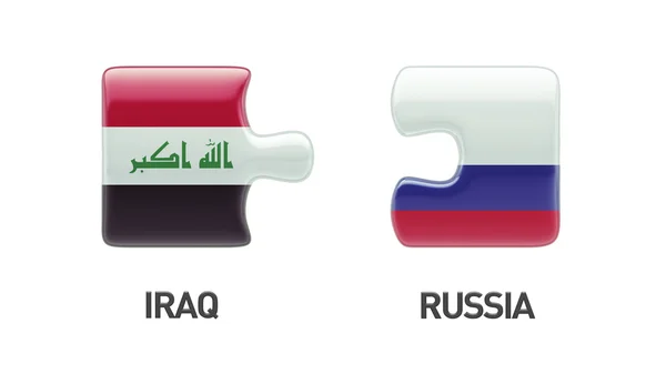 Concetto di Puzzle di Russia Iraq — Foto Stock