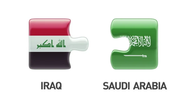 Saudi Arabia Iraq  Puzzle Concept — Stock Photo, Image