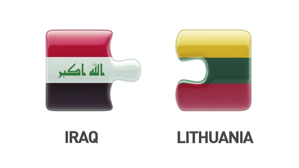 Lithuania Iraq  Puzzle Concept — Stock Photo, Image