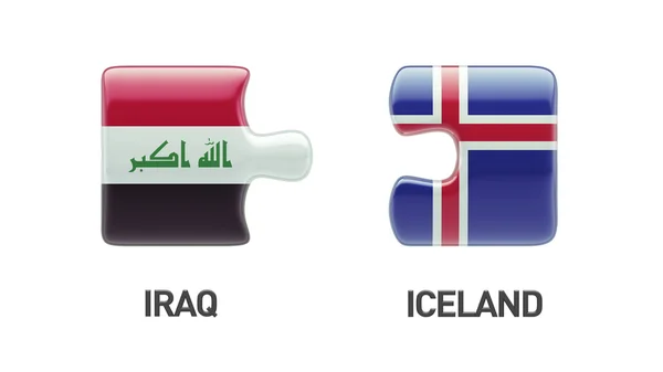 Islanda Iraq Puzzle Concept — Foto Stock